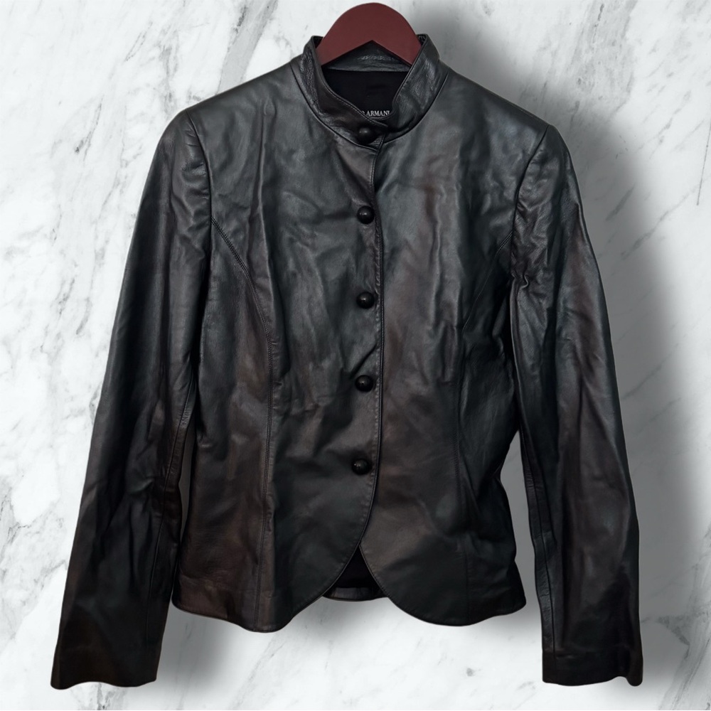 Giorgio Armani 100% Lamb Leather Women's Jacket - Picture 2 of 16